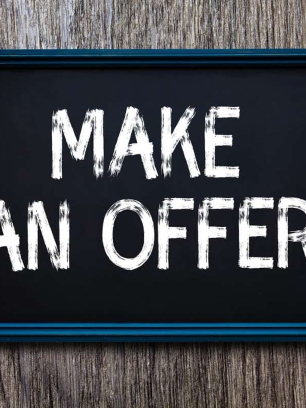 Make an Offer Framed Chalkboard Wall Art - Black